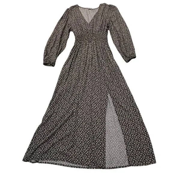 Gap Women's Maxi Boho Brown Cream Flower Print Dress - Picture 6 of 6